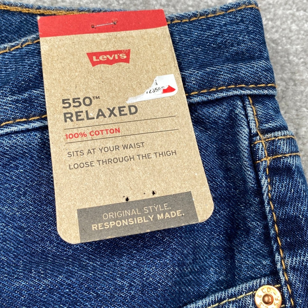 Levi's 550 Relaxed Fit Jeans Mens 31x36 Blue Denim Straight Leg 100% Cotton - Picture 4 of 8